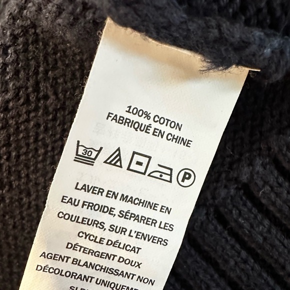 LL bean Mens XL Full Zip Sweater Cardigan Navy 100% Cotton Pockets Mock Collar. - Picture 7 of 12